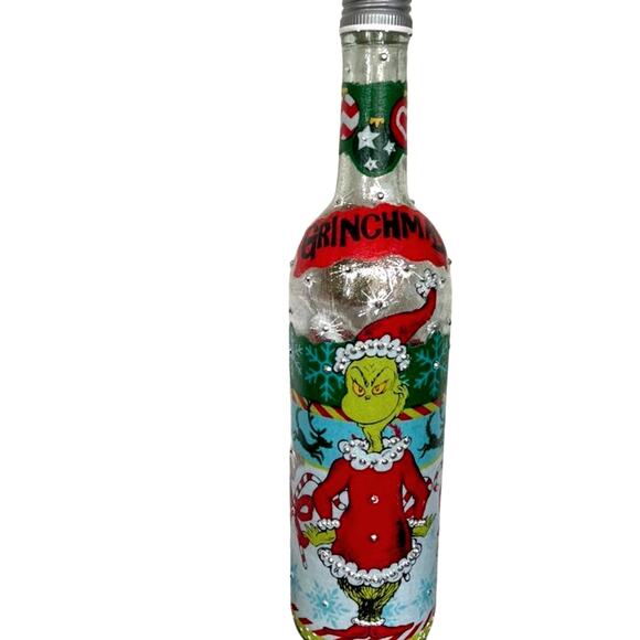 Designer Grinch Merry Grinchmas Bottle Lights Beautiful Handmade Unique Gift - Picture 5 of 8